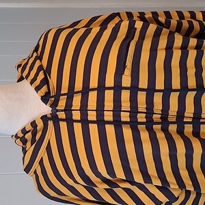 Jones New York Sport Yellow and Black Striped Sweatshirt/Jacket
